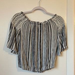 Crop Off Shoulder Blouse Top